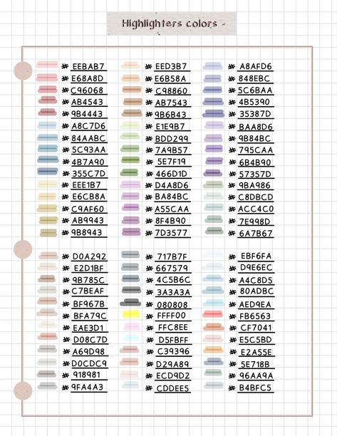 Goodnotes color palette and hex code digitalplannershop #ultimatedigitalplanner🗒️ Goodnotes Color Hex Codes, Notability Notes Color Palette, Mildliner Highlighters Hex Code, Highlighter Colors Goodnotes, Good Notes Highlighter Hex Codes, Aesthetic Notes On Goodnotes, Good Notes Pen Color Code, Good Notes Highlighter Colors, Hex Code Color Palette Goodnotes