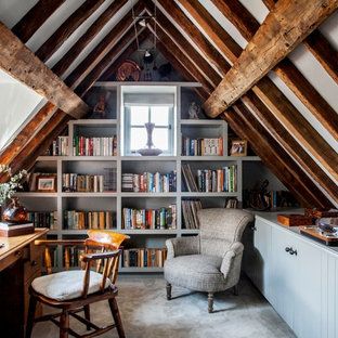 A-Frame Attic Library Cozy Home Library, Home Library Design, Dekorasi Kamar Tidur, Cabin Living, Attic Rooms, Home Libraries, Home Library, Dream Rooms, House Inspo