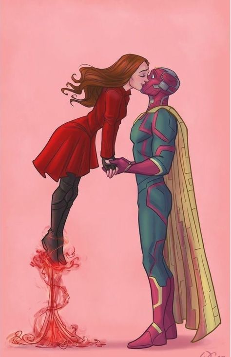 Vision Fanart, Marvel Wanda, Wandavision Wanda, Wanda Maximoff Scarlet Witch, Avengers Fan Art, Marvel Couples, Arte Do Kawaii, Avengers Art, Marvel Drawings