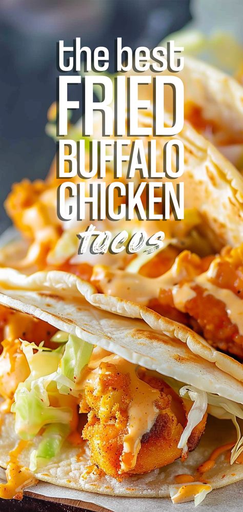 Fried Buffalo Chicken Tacos [50 Minutes] – Chasety Fried Buffalo Chicken Wraps, Fried Buffalo Chicken, Fried Chicken Tacos, Fried Chicken Taco, Crunchy Taco Shells, Buffalo Chicken Tenders, Buffalo Chicken Tacos, Chicken Tacos Recipe, Taco Shell