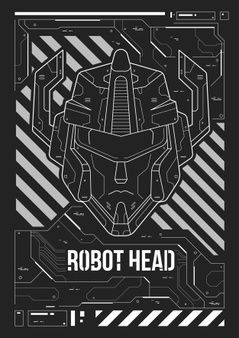 Futuristic Poster, Black Friday Sale Design, Print Brochure, Head Template, Robot Head, Cyberpunk Games, Futuristic Helmet, Mechanical Animals, Futuristic Robot