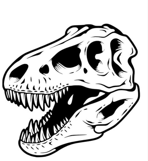 Dino Tattoo Ideas, Trex Skull Tattoo, Dinosaur Skull Tattoo, Trex Skull, Dino Skull, T Rex Tattoo, Skull Cartoon, T Rex Skull, Dinosaur Skull