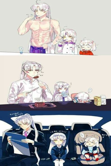 Inu no Taisho, little Sesshomaru and a baby Inuyasha :3 FanArt Inuyasha Funny, Rin And Sesshomaru, Inuyasha Love, Seshomaru Y Rin, Inuyasha And Sesshomaru, Inuyasha Fan Art, Kagome And Inuyasha, Inuyasha, Anime Comics