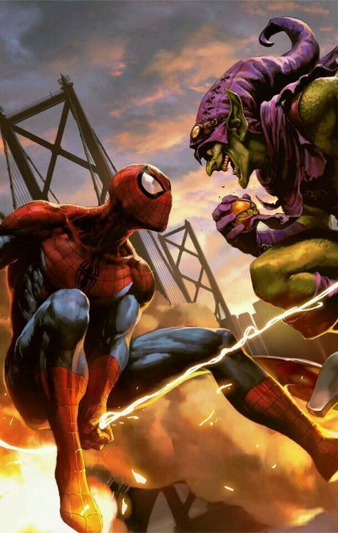 Spider-Man VS Green Goblin Green Goblin Wallpaper, Goblin Wallpaper, Green Marvel, All Spiderman, Ultimate Spider Man, Spiderman Ps4, Marvel Villains, Green Goblin, Superhero Wallpaper