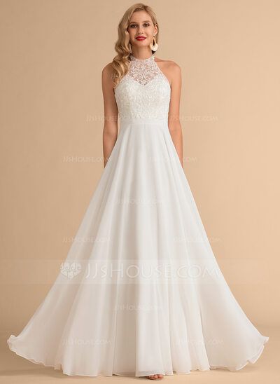 High Neck Halter Wedding Dress, Halter Top Wedding Dress, Wedding Dress Necklace, Big Wedding Dresses, Halter Wedding Dress, High Neck Wedding Dress, Neck Wedding Dress, Aline Wedding Dress, Chiffon Wedding Dress