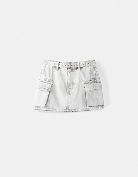 Cargo Bershka, Belted Mini Skirt, White Skirts, Hoodie Print, Hoodies Womens, Womens Skirt, Womens Shirts, Mini Skirts, Zara