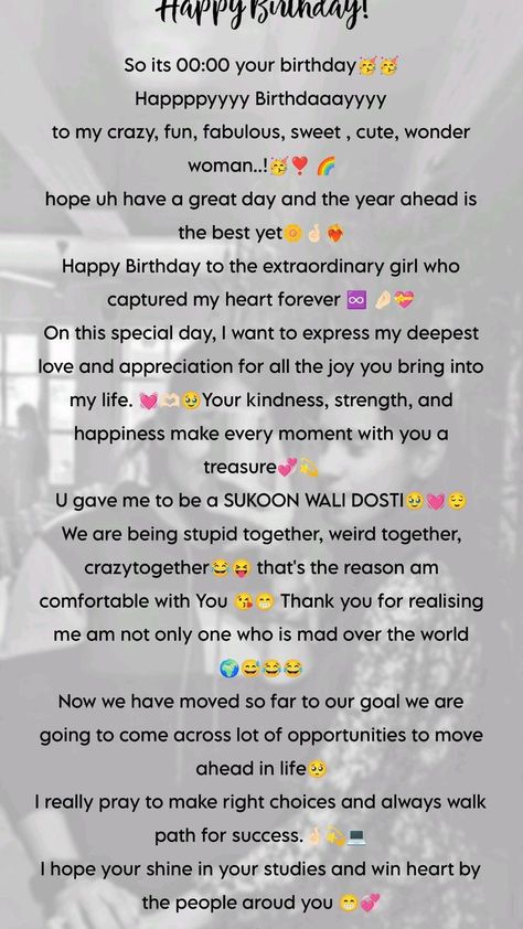 Happy Best Friend Day Message, Birthday Quotes Special Person, Birthday Wishes For Cute Friend, Special Bday Wishes For Best Friend, Happy Birthday To My Self Wishes, Special Wishes For Birthday, Happy Birthday Wishes Bff, Bday Lines For Best Friend, Best Lines For Sister Birthday