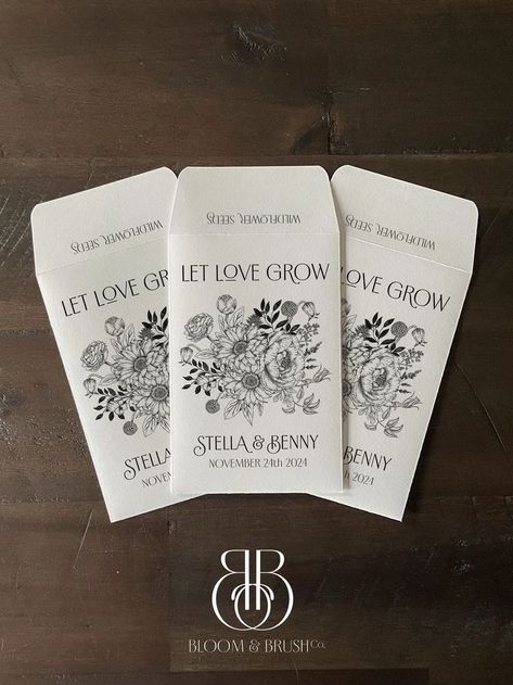 Seed Party Favors, Flower Seeds Wedding Favor, Wildflower Seed Favors, Seed Paper Favors, Eco Friendly Wedding Favors, Custom Seed Packets, Seed Packets Favors, Seed Favors, Let Love Grow