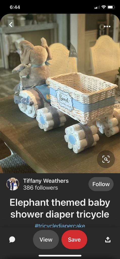 Diaper Sculpture Shower Gifts, Elephant Diaper Cake Boy, Unique Diaper Cakes For Boys, Diaper Cakes For Baby Boy, Baby Jeep, Diaper Tricycle, Elephant Diaper Cake, Shower 2023