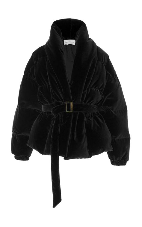 Velvet Puffer Jacket, Winter Coat Short, Piece Highlights, Elegant Outfit Classy, Chic Coat, Alexandre Vauthier, Dressed To The Nines, Velvet Jacket, Warm Outfits