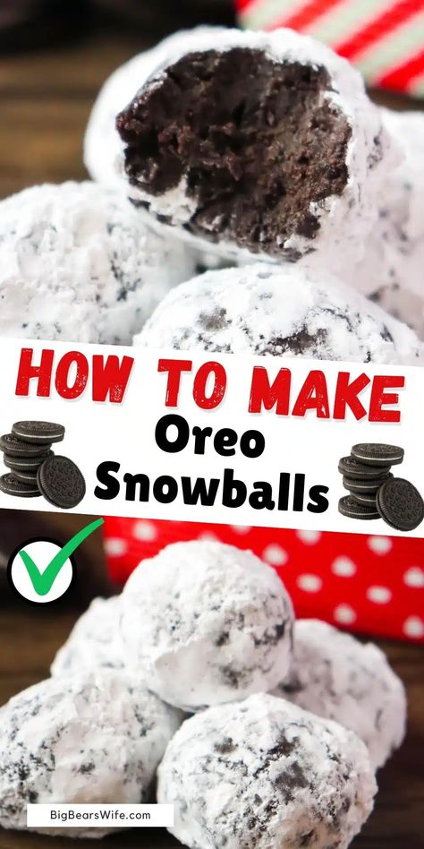 Oreo Balls Christmas, Snowballs Recipe, Southern Recipes Desserts, Crushed Oreo, Oreo Cookie Recipes, Snowball Cookie Recipe, Banana Split Dessert, Slow Cooker Recipes Dessert, Best Chocolate Desserts