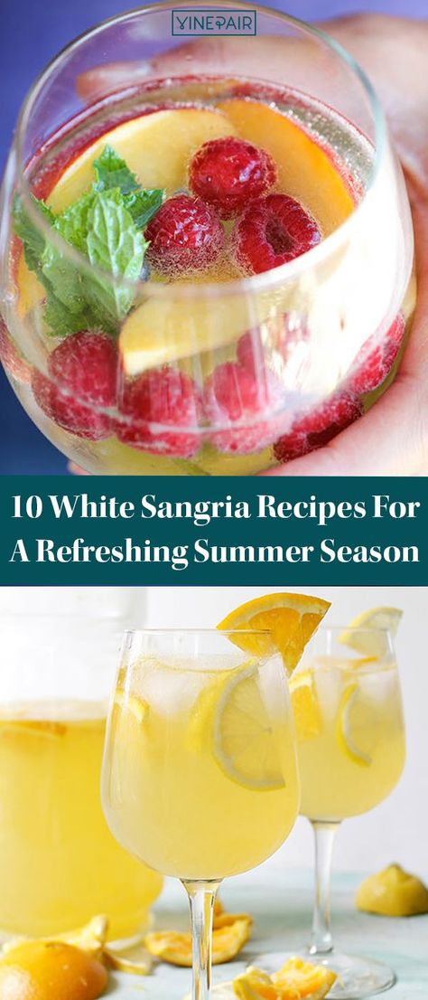 Pinot Grigio Drinks, Riesling Sangria, Pinot Grigio Sangria, Best White Sangria Recipe, Moscato Sangria, Summer Sangria Recipes, White Wine Sangria Recipe, White Wine Recipes, White Sangria Recipe