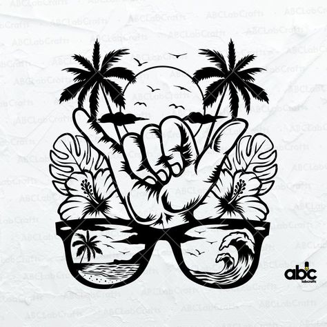 Shaka Summer Vibes Svg File | Summer Svg | Summer Clipart | Shaka Clipart | Yolo Svg | Png DXF Jpg Eps File for Cricut Silhouette Printable Good Vibes Only Drawing, Design On Shirts Ideas, Printing Designs On T Shirts, Design T Shirts Ideas, Hawaii Drawing, Shaka Tattoo, Hawaii Svg, Shaka Sign, Cool Clipart