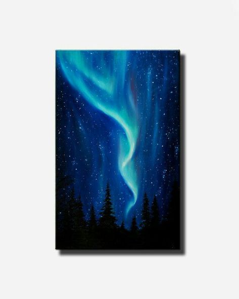 Painting Aurora Borealis, Backyard Soiree, Painting Aurora, Aurora Borealis Art, Lights Painting, Northern Lights Art, Northern Lights Painting, Painting Night, Background Painting