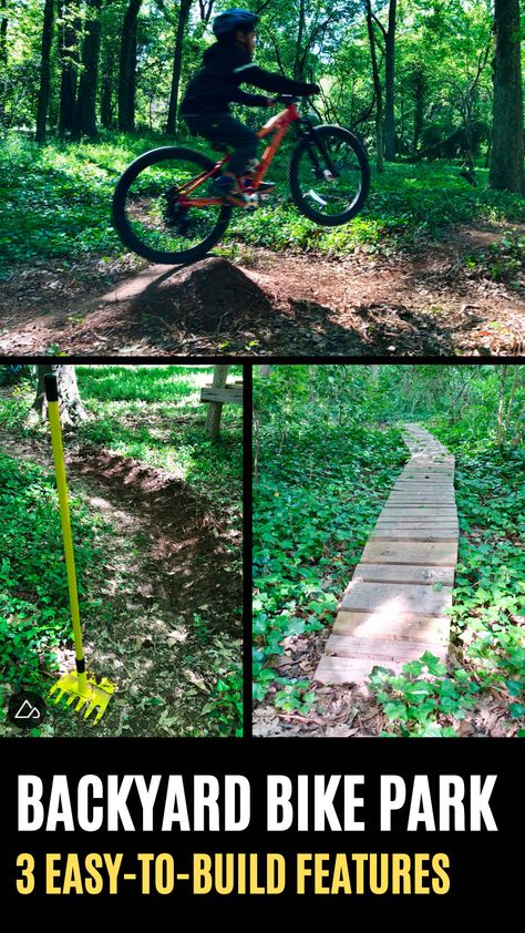 Kids Bike Track, Bike Pump Track, Trail Building, Wood Bike, Mtb Trails, Wooden Bike, Sloped Backyard, Backyard Buildings, Big Backyard