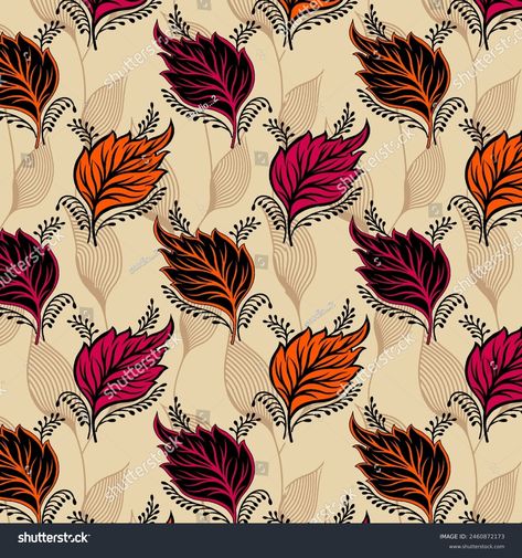 Allover Leaves Skin Colored Pattern Elegant Stock Illustration 2460872173 | Shutterstock Flower Pattern Design Prints, Digital Pattern Design, Print Design Art, Allover Design, African Pattern Design, All Over Design, Allover Pattern, Flower Pattern Design, Flower Art Images