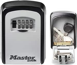 MASTER LOCK Key Safe Wall Mounted, Medium 85 x 119 x 36 mm, Outdoor, Mounting Kit, for Home Office Industries Vehicles, Black & Silver : Amazon.co.uk: DIY & Tools Key Safe, Cool Lock, Key Box, Security Safes, Safe Lock, Bathroom Safety, Key Storage, Classic Wall, Save Power