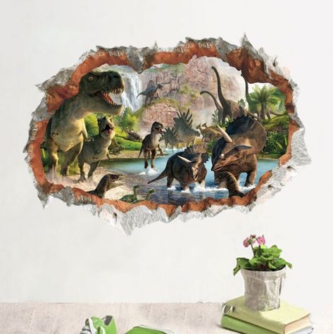 Dinosaur Painting Ideas, Dinosaur Painting, Boys Wall Stickers, Dinosaur Wall Decals, Cheap Wall Stickers, Removable Wall Art, Kids Room Wall Stickers, Kids Room Murals, Dinosaur Wall Stickers