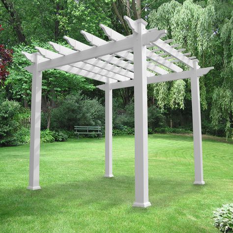 Royal 7.5 Ft. W x 7.5 Ft. D Pergola Pergola Metal, New England Arbors, Pergola Decorations, Vinyl Pergola, Pergola Diy, Cheap Pergola, Pergola Swing, Retractable Pergola, Patio Pergola