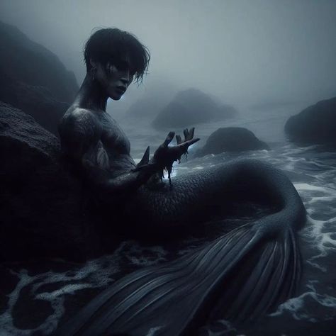 Merman Aesthetic Dark, Male Mermaid Aesthetic, Male Siren Aesthetic, Merman Aesthetic, Dark Siren Aesthetic, Male Siren, Mermaid Webtoon, Siren Names, Male Mermaid