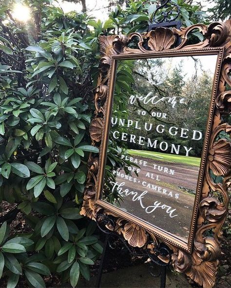 Ceremony Mirror Sign, Mirror Wedding Signs, Unplugged Wedding Sign, Unplugged Ceremony, Wedding Mirror, Wedding Ceremony Signs, Unplugged Wedding, Ceremony Signs, Mirror Sign