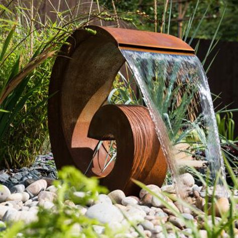 Wholesale Outdoor Metal Garden Art Corten Steel Face Sculpture Round Water Fountain, Water Ideas, Garden Sink, Outdoor Gathering Space, Face Sculpture, Garden Waterfall, Water Fountains Outdoor, Garden Deco, Metal Garden Art