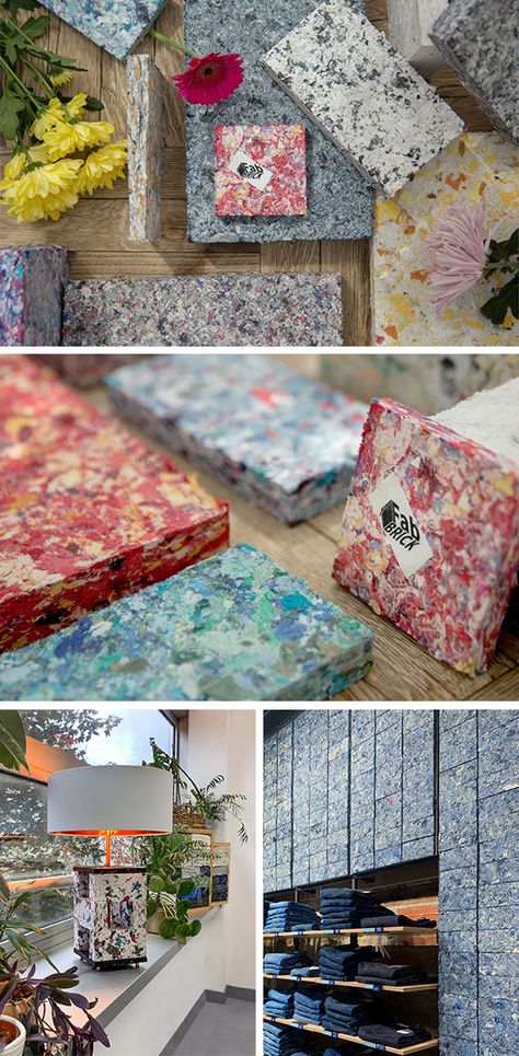 Plastic Waste Recycling, Recycle Design, Fabric Tiles, Textile Recycling, Textile Waste, Recycling Center, Recycled Plastic Furniture, Sustainable Textiles, Adaptive Reuse