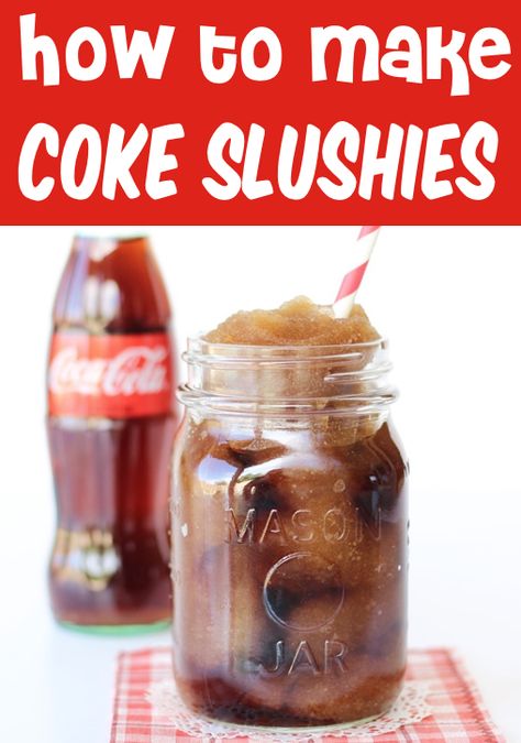 Cola Slushie, Coke Slushie Recipe, Slurpee Machine, Coca Cola Recipes, Cola Recipe, Slush Recipes, Slushie Recipe, Frugal Girls, Kid Drinks