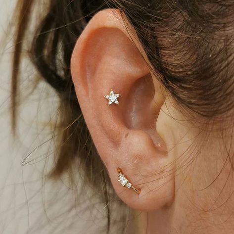 Orbital Piercing, Curated Ear, Maria Tash, Ear Parts, Piercing Tattoo, Conch, Ear Piercings, Rome, Ear Cuff