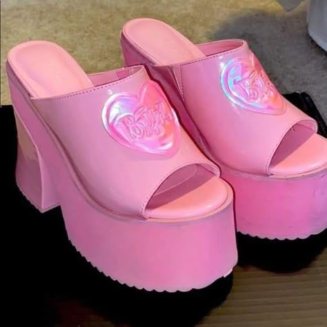 Bratz Shoes, Dollskill Shoes, Pink Platform Heels, Dolls Kill Shoes, Platform Shoe, Pink Platforms, Rose Shoes, Black Platform Boots, Pink Girly Things