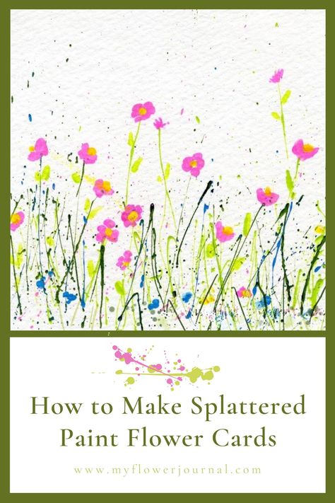 Beginning Watercolor Tutorials, Simple Watercolor Flowers, Paint Splatter Art, Beginning Watercolor, Splattered Paint, Painted Sky, Flower Journal, Watercolor Splatter, Watercolor Birthday Cards