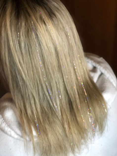 Our Morganite and Diamond Hair tinsel strands are perfect on blonde hair Tinsel On Blonde Hair, Tinsel In Hair Blonde, Glitter Streaks In Hair, Hair Tensil Blonde Hair, Blonde Hair With Silver Tinsel, Blonde With Hair Tinsel, Tinsel Blonde Hair, Tinsel Hair Blonde, Blonde Hair With Blue Tinsel