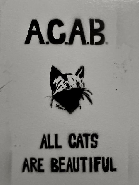 Green Anarchy, Acab Tattoo, Punk Cat, Punk Cats, Thinking About U, Black Cat Art, Catch Em All, Stencil Art, Cover Pics