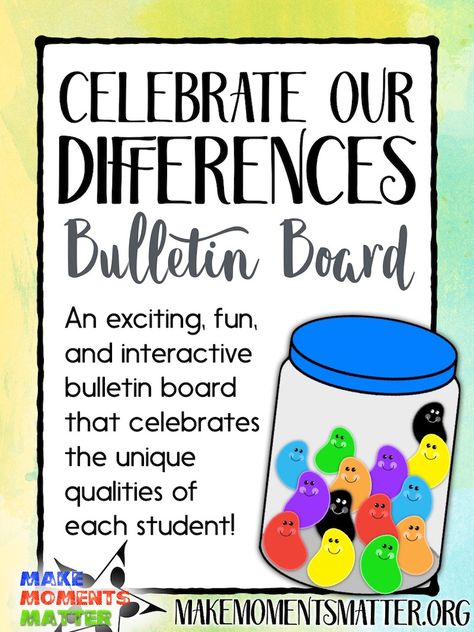 An exciting, fun, and interactive bulletin board that celebrates the unique qualities of each student! Interactive Preschool Bulletin Boards, Diversity Bulletin Board Preschool, Sel Bulletin Board Ideas Elementary, Interactive Bulletin Boards Elementary, Multicultural Bulletin Board, Diversity Bulletin Board, Bulletin Board Sayings, World Bulletin Board, April Bulletin Boards