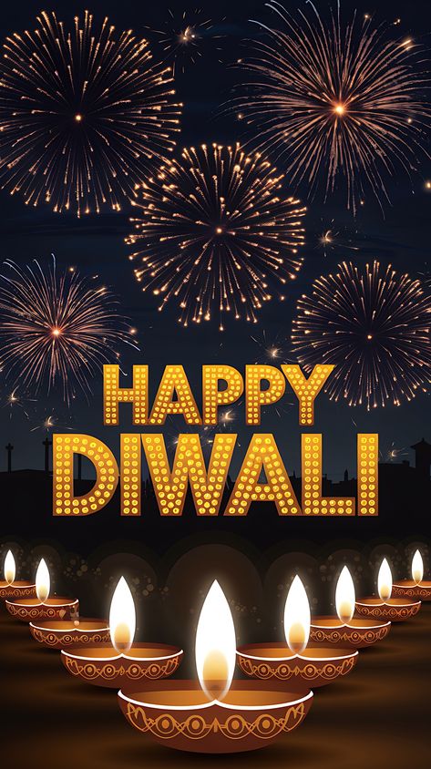 Free Diwali Greeting Card with Fireworks Happy Diwali 2024 Images, Happy New Year And Diwali, Diwali Wishes With Name, Deepavali Greetings Cards, Diwali Greetings Images, Jay Ganesh, Happy Diwali Cards, Diwali Fireworks, Hindu Festival Of Lights