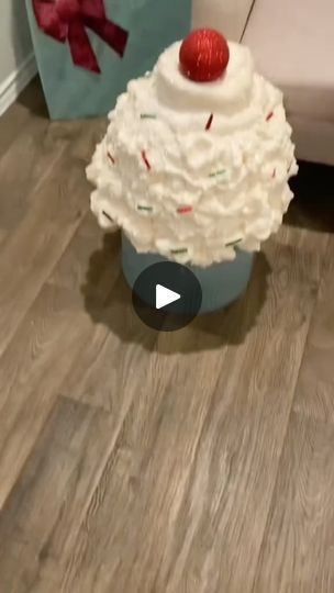 8.4K views · 7.8K reactions | A lot of yall have asked how to make the giant cupcake.
Please read info… 
.
FROSTING: expanding insulating foam. Buy at Walmart, Lowes, Amazon 
.
WARING: wear old clothes, don’t touch while wet. It’s extremely sticky and will ruin clothes.
.
OUTSIDE Foam: must spray paint white. The sun will turn foam yellow.
.
Bouncy Ball, you use LESS foam. You can also use plastic strainer colander. 
.
Tips, go around quick while spraying foam. It drys quick, add your items while foam is wet. 
.
BASE: it’s a plant pot I didn’t want. You can use any bucket. You can use Homedepot bucket 🪣.
.
Glitter: faux snow from Dollar Tree 
.
.
#christmas #candyland #candylandtheme #diy #candylandtheme #gingerbread #gingerbreadtheme #giantcupcake #partytheme #birthdaytheme #navidad #mer How To Use Spray Foam For Crafts, Dollar Tree Gingerbread Crafts Diy, Christmas Cupcake Cake, Christmas Candyland, Fake Cupcakes, Giant Cupcake, Gingerbread Crafts, Gingerbread Christmas Decor, Paint White