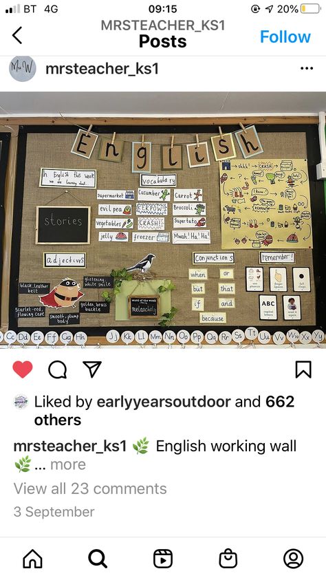 English Display Board Ideas, Literacy Wall Displays Early Years, Year 3 Classroom Ideas Uk, English Corner Classroom Ideas, Year 4 Classroom Ideas, Hessian Classroom Display, Classroom Displays Ks1, English Working Wall, Year 3 Classroom Ideas