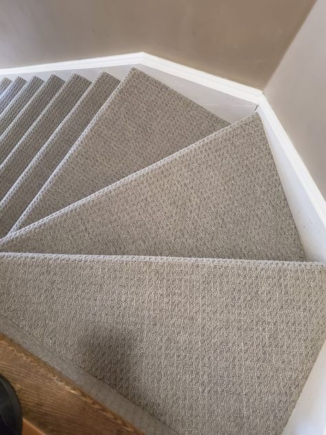 Grey Berber Carpet, Modern Berber Carpet, Light Carpet Stairs, Greige Carpet Stairs, Gray Berber Carpet, Berber Carpet Basement, Berber Carpet Stairs, Berber Carpet On Stairs, Textured Carpet On Stairs