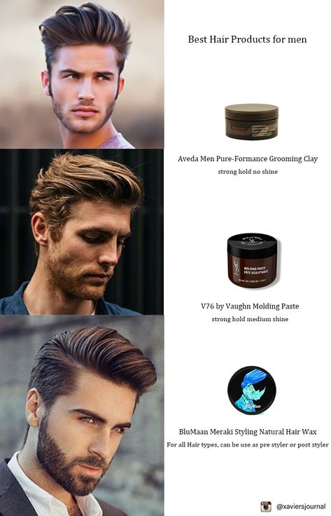 Click on links to buy products on amazon. Aveda Men Pure-Formance Grooming Clay https://amzn.to/3s5aVLb . V76 by Vaughn Molding Paste https://amzn.to/3bk7LgC . BluMaan Meraki Styling Natural Hair Wax https://amzn.to/3owj60Q Hair Wax Styling, Styling Natural Hair, Men Hair Products, Hair Products For Men, Hair Gel For Men, Hair Paste, Best Hair Products, Mens Hairstyles Thick Hair, Top Hairstyles