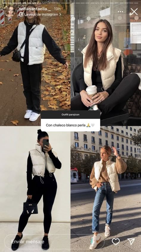 Outfit Sueter Blanco, Outfit Chaleco Blanco, Chaleco Blanco Outfit, Tokyo Winter Outfit, Tokyo Winter, Style Parisienne, New York Outfits, Japan Outfit, Uni Outfits