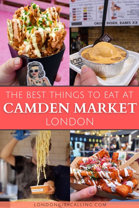 Camden’s food markets are among the best in all of London, with an ever-changing array of street food traders and restaurants fighting it out for Camden’s best dish. And I’ve done my very best to try as many of them as possible! So, if you’re looking for somewhere to eat on your next visit to Camden, this is where to find the best food in Camden Market by a self-proclaimed Camden Market food connoisseur… | London food | Where to eat in London | London's best street food | London restaurants Best Cheap Eats In London, London Street Food Market, Cheap Places To Eat In London, Foods To Try In London, Best Indian Food In London, Camden Food Market, London Where To Eat, London Food Bucket List, Best Food London