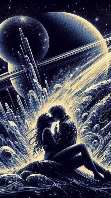 Night Kiss, Spiritual Couple Art, Dark Romance Art Couple, Soulmate Art Twin Souls Spiritual, Soul Connection Art Twin Flames, Soulmate Energy Spiritual Art, Spiritual Love Art Twin Flames, Spiritual Couple Art Twin Flames, Fantasy Romance Art