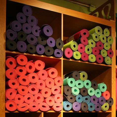 Finally! 25 fresh ways to re-use your old yoga mat. Yoga Crafts, Yoga Mat Storage, Mat Ideas, Popsugar Beauty, Free Yoga, Yoga Room, Reuse Recycle, Dog Crate, Yoga Studio