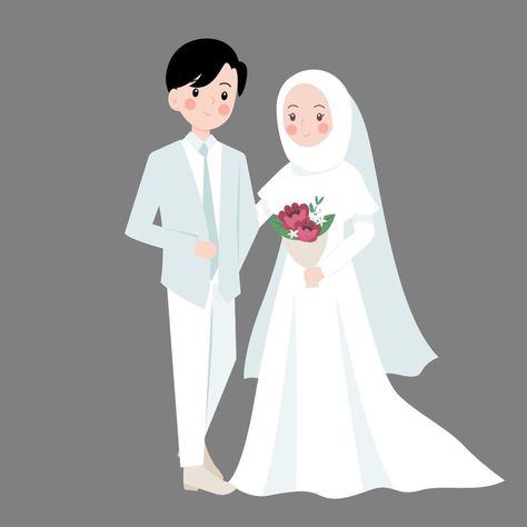 Kartun Wedding Muslim Png, Animasi Wedding Muslim, Muslim Wedding Caricature, Gambar Wedding, Animasi Wedding, Wedding Cartoon, Cartoon Wedding Invitations, Couple Illustration Wedding, Wedding Couple Cartoon