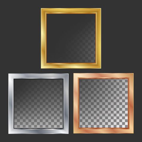 Plates Illustration, Square Drawing, Plate Drawing, Easy Frame, Copper Frame, Frame Vector, Silver Frames, Texture Vector, Metal Frames