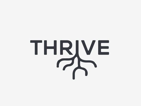 Thrive Logo by Tabby Jewett on Dribbble Roots Logo, Free Business Logo, Youth Logo, Hd Logo, Tree Logo Design, Plant Logos, Business Fonts, Family Logo, Clever Tattoos