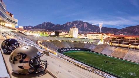 The beautiful view from Folsom Field. #CUBoulder #GoBuffs Folsom Field, College Vision Board, Colorado Boulder, College Tour, College Visit, University Of Colorado Boulder, College Game Days, University Of Colorado, Time Lapse Video