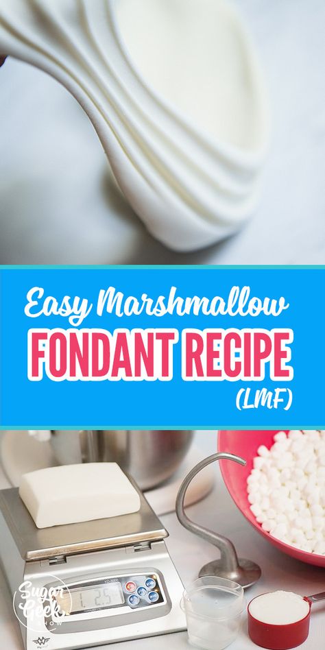 The best fondant recipe made from marshmallows! Tastes soooo good! It will make a fondant lover out of you! Best Fondant Recipe, Easy Fondant Recipe, Recipe For Cakes, Homemade Fondant Recipes, Marshmallow Fondant Recipe, Sugar Geek, Homemade Fondant, Fondant Recipe, Marshmallow Fondant