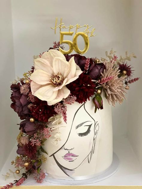 Modern Birthday Cakes, Birthday Cake Decorating Ideas, Elegant Birthday Cakes, Mothers Day Cake, Birthday Cakes For Women, Cake Decorating Ideas, A Birthday Cake, 50th Birthday Cake, Beautiful Birthday Cakes