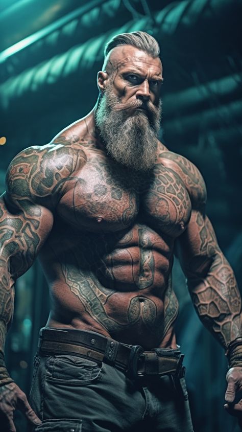 Viking Men Warriors, Gym Motivation Pictures, Viking Warrior Men, Viking Man, Viking Character, Skull Sleeve, Hot Army Men, Bodybuilding Workout Plan, Viking Men